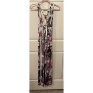 Doki Geki Women's Multicolor Floral Long Racerback Boho Maxi Dress, S